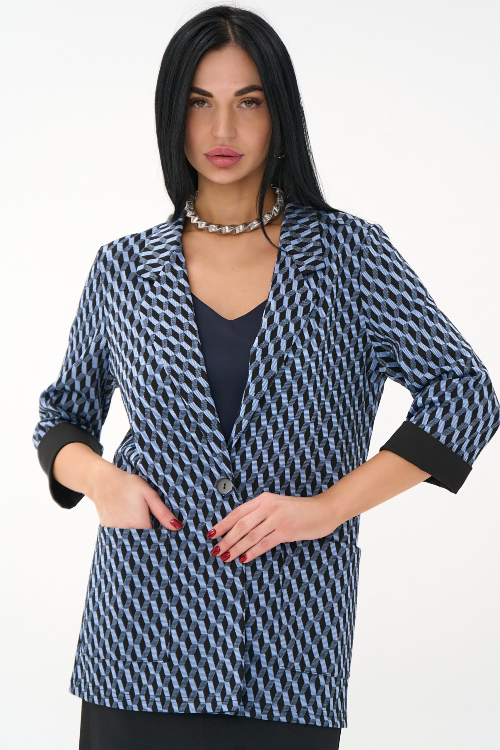 Пиджак Шерри (клетка/синий)