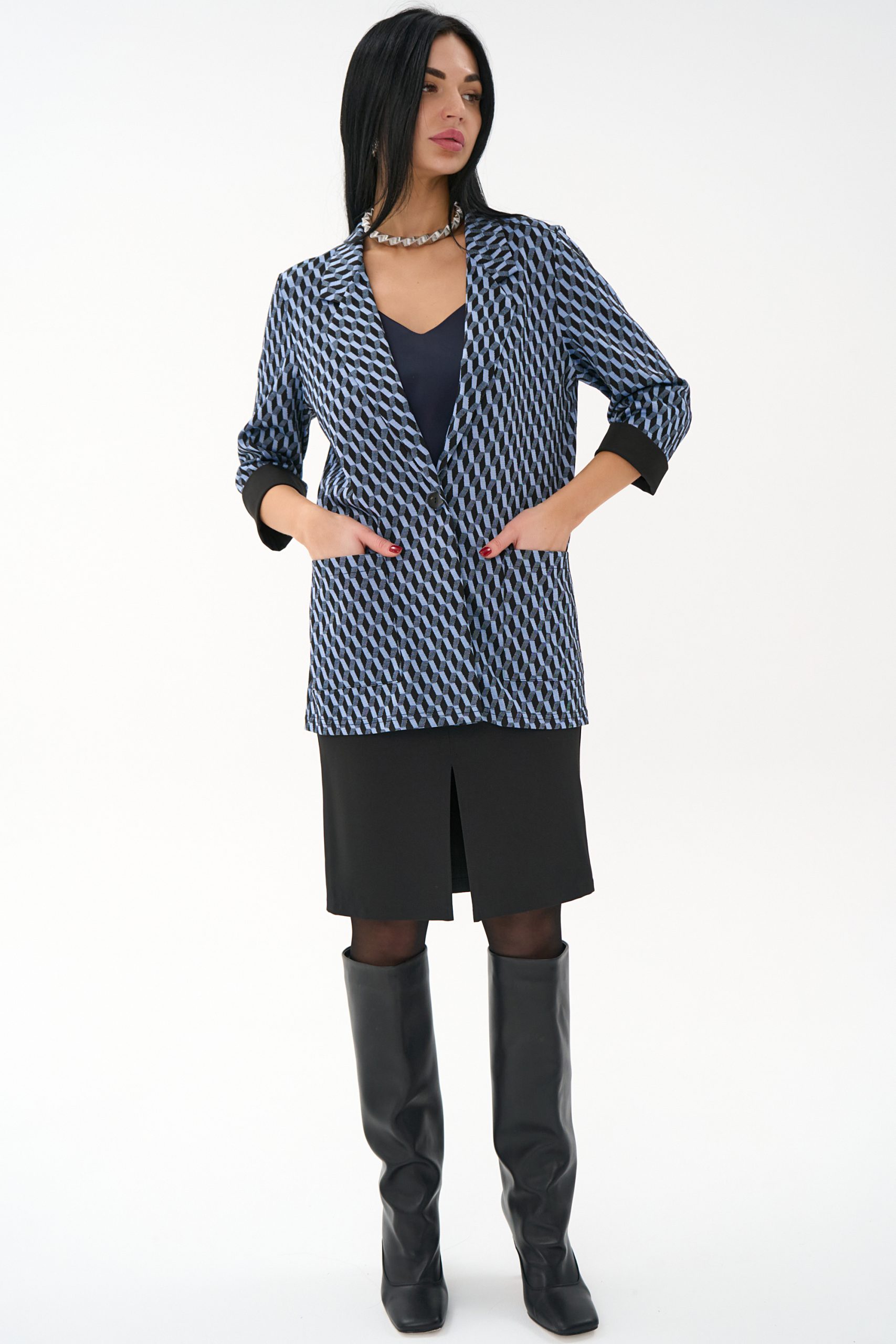 Пиджак Шерри (клетка/синий)
