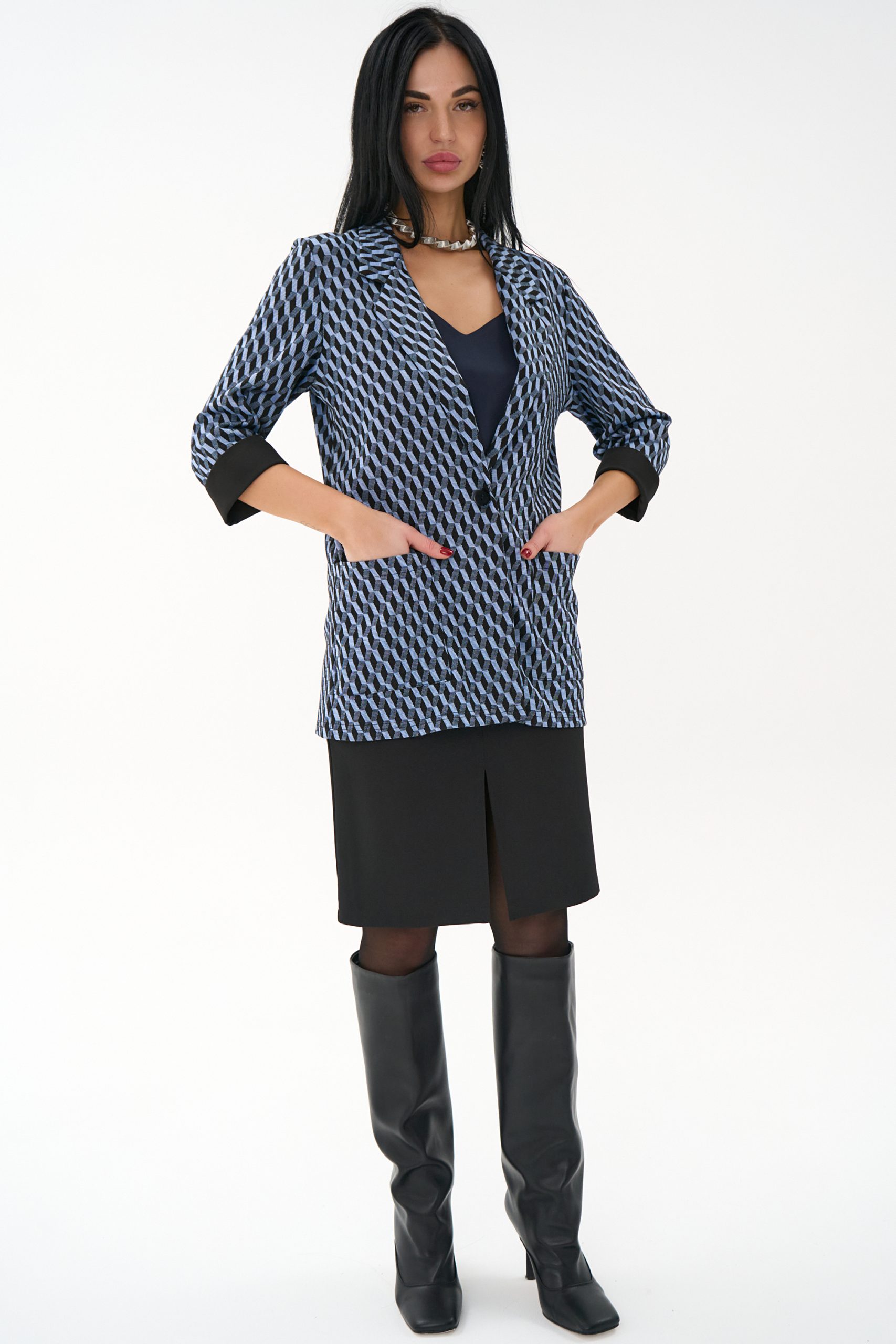 Пиджак Шерри (клетка/синий)