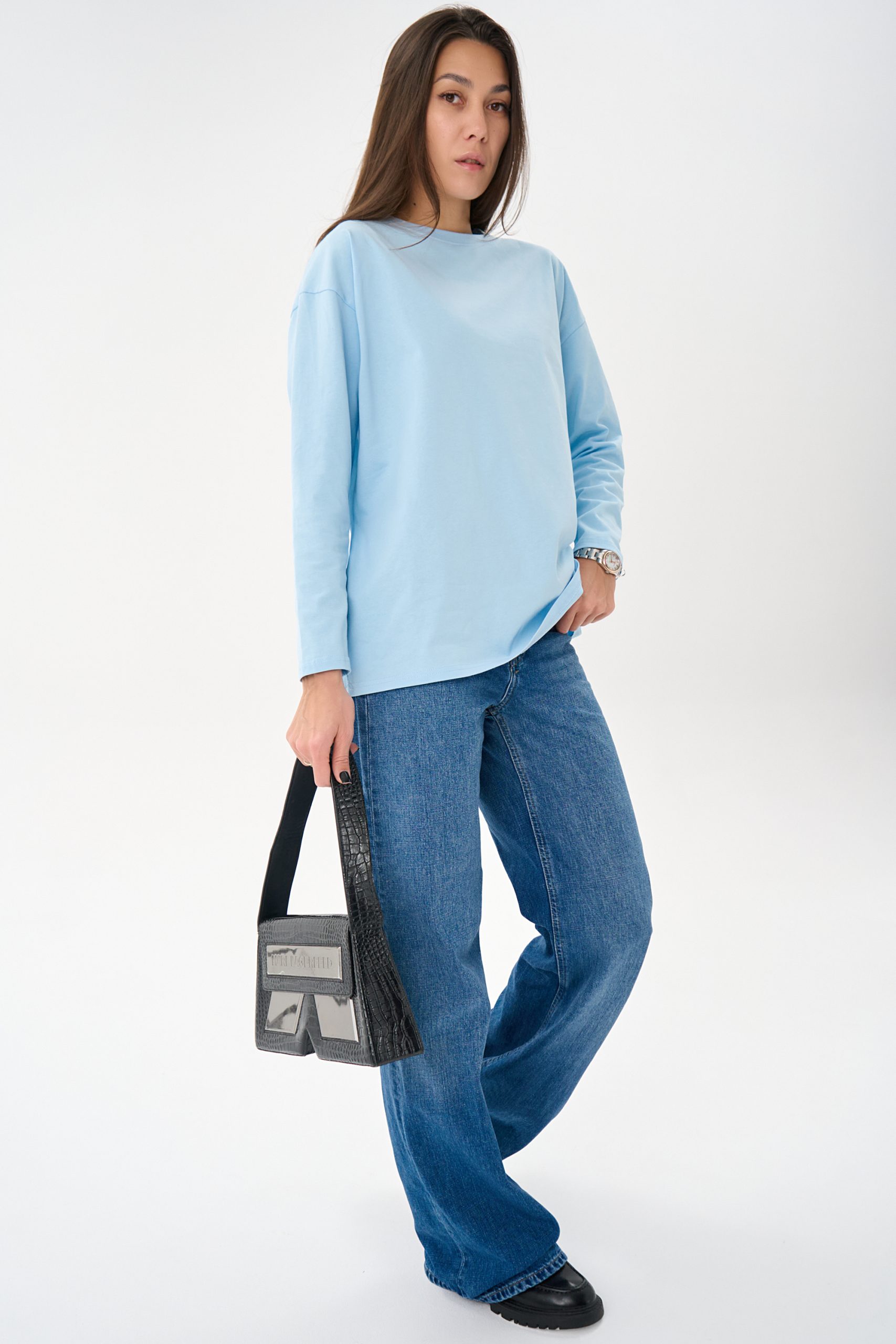 Лонгслив Эшли (голубой)