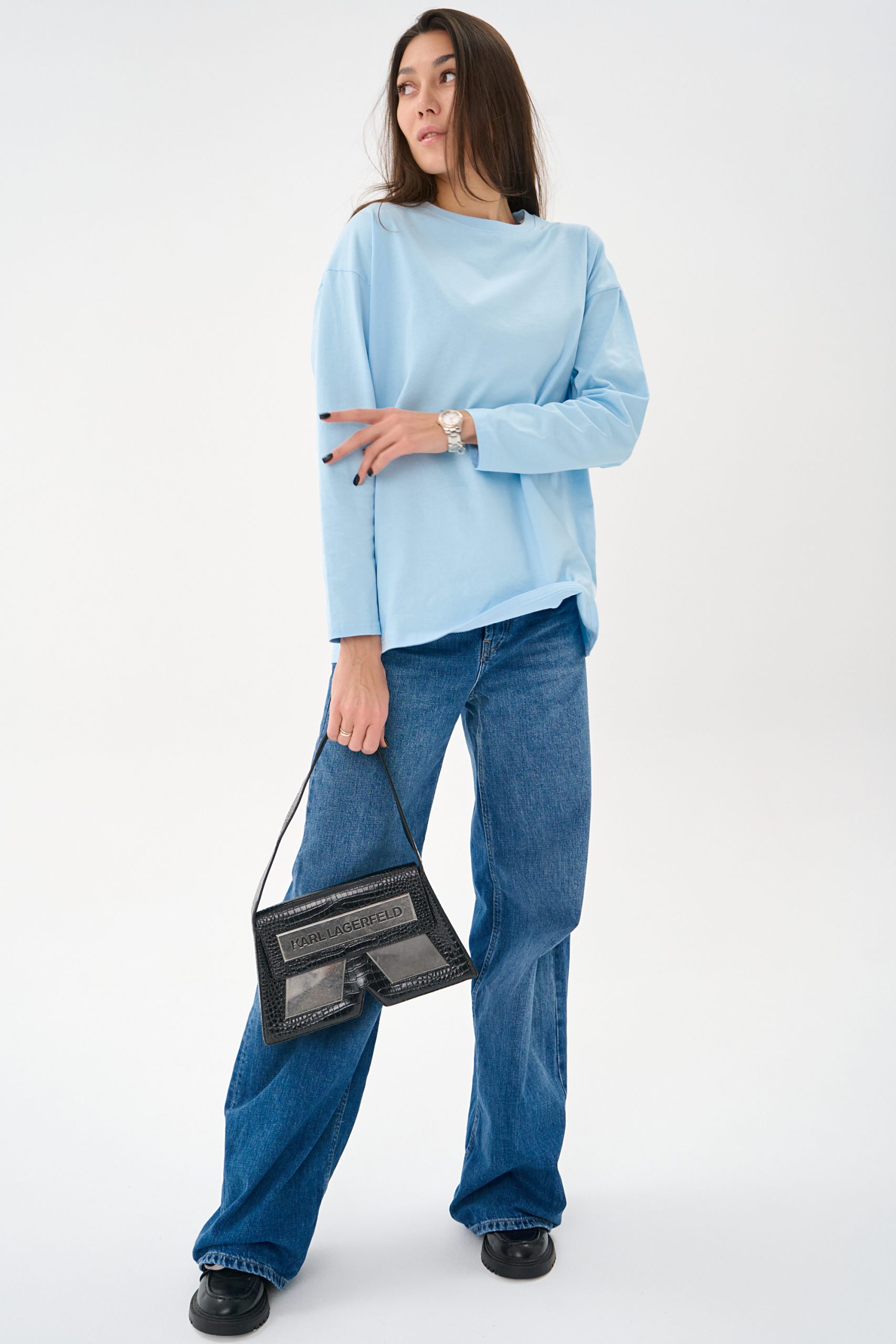 Лонгслив Эшли (голубой)