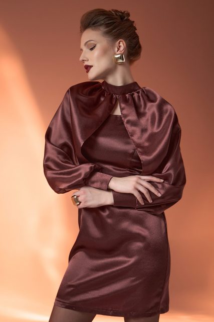 Платье с накидкой Мия (шоколадный)