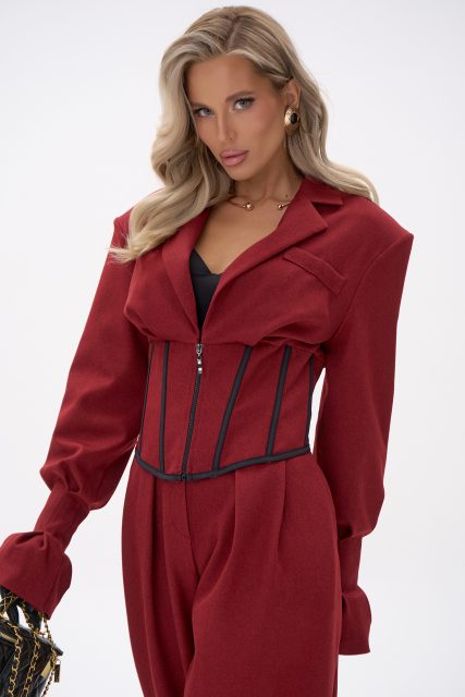 Пиджак - корсет Джуди (бордовый)