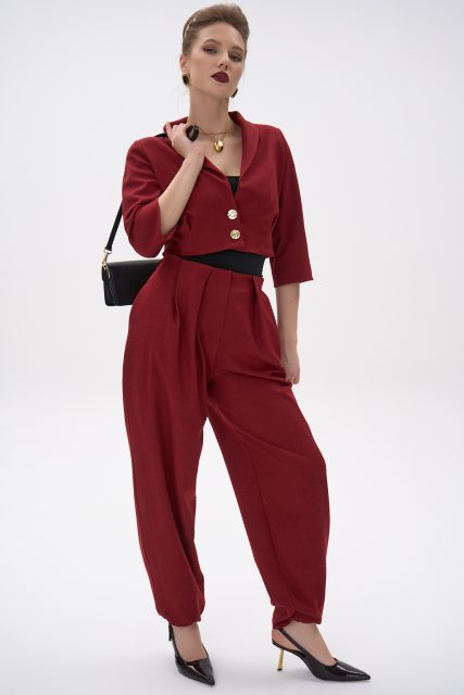 Короткий пиджак Джуди (бордовый)