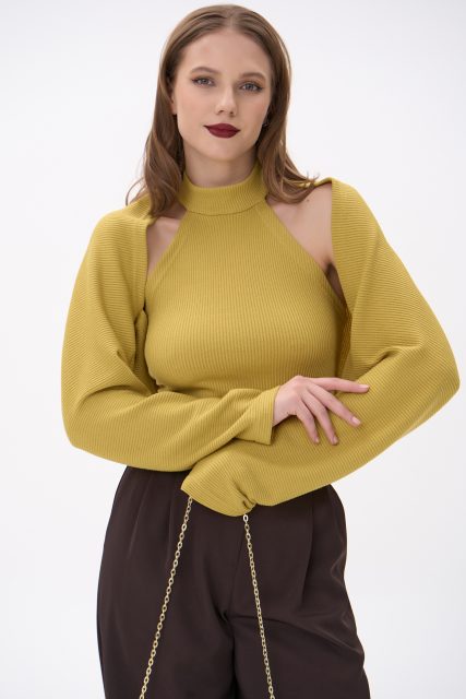 Топ с кардиганом Хайд (горчичный)