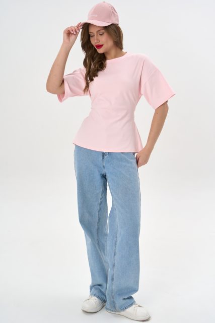 Футболка с завязками Николь (розовый)