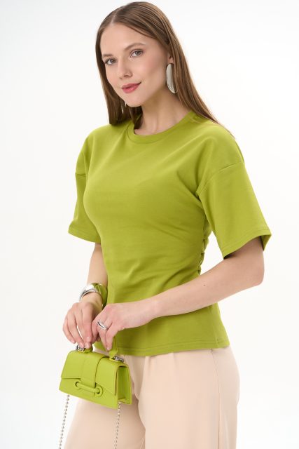 Футболка с завязками Николь (лайм)