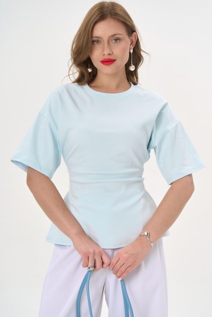 Футболка с завязками Николь (голубой)
