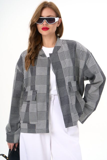 Бомбер Билли (клетка/белый)