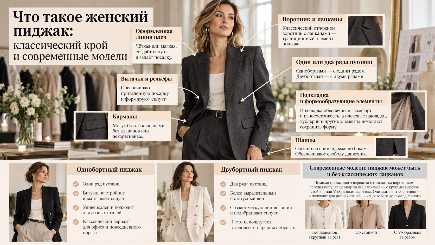 Что такое женский пиджак: классический крой и современные модели