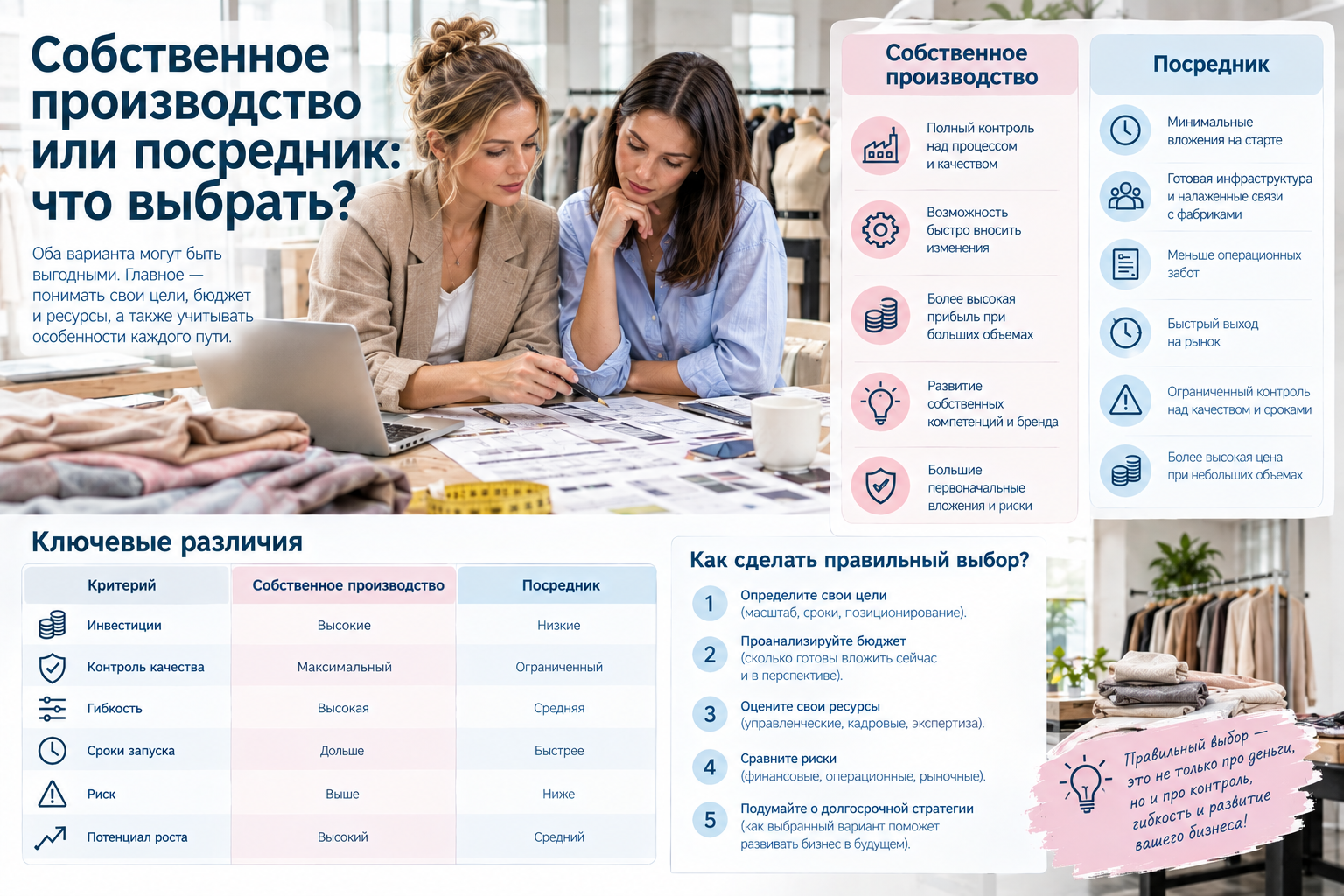 Собственное производство или посредник: что выбрать