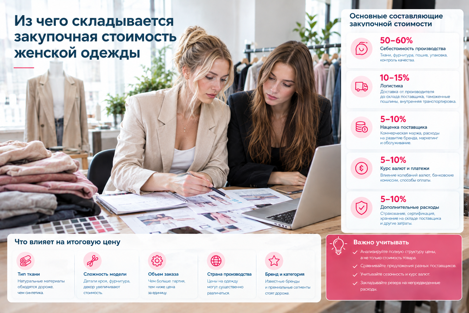 Из чего складывается закупочная стоимость женской одежды