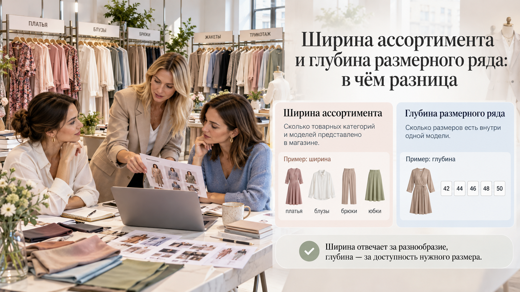 Ширина ассортимента и глубина размерного ряда: в чём разница