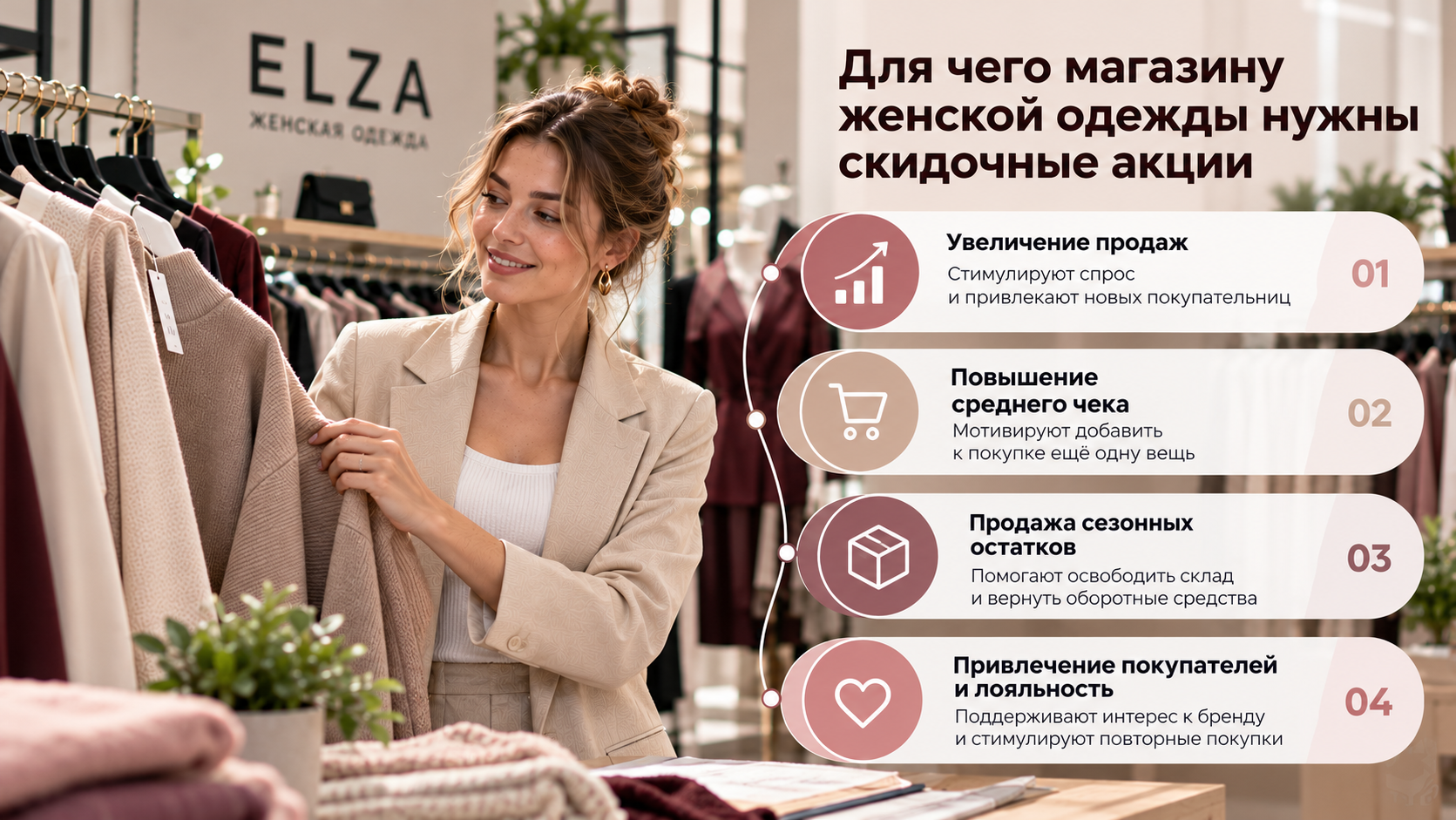 Для чего магазину женской одежды нужны скидочные акции