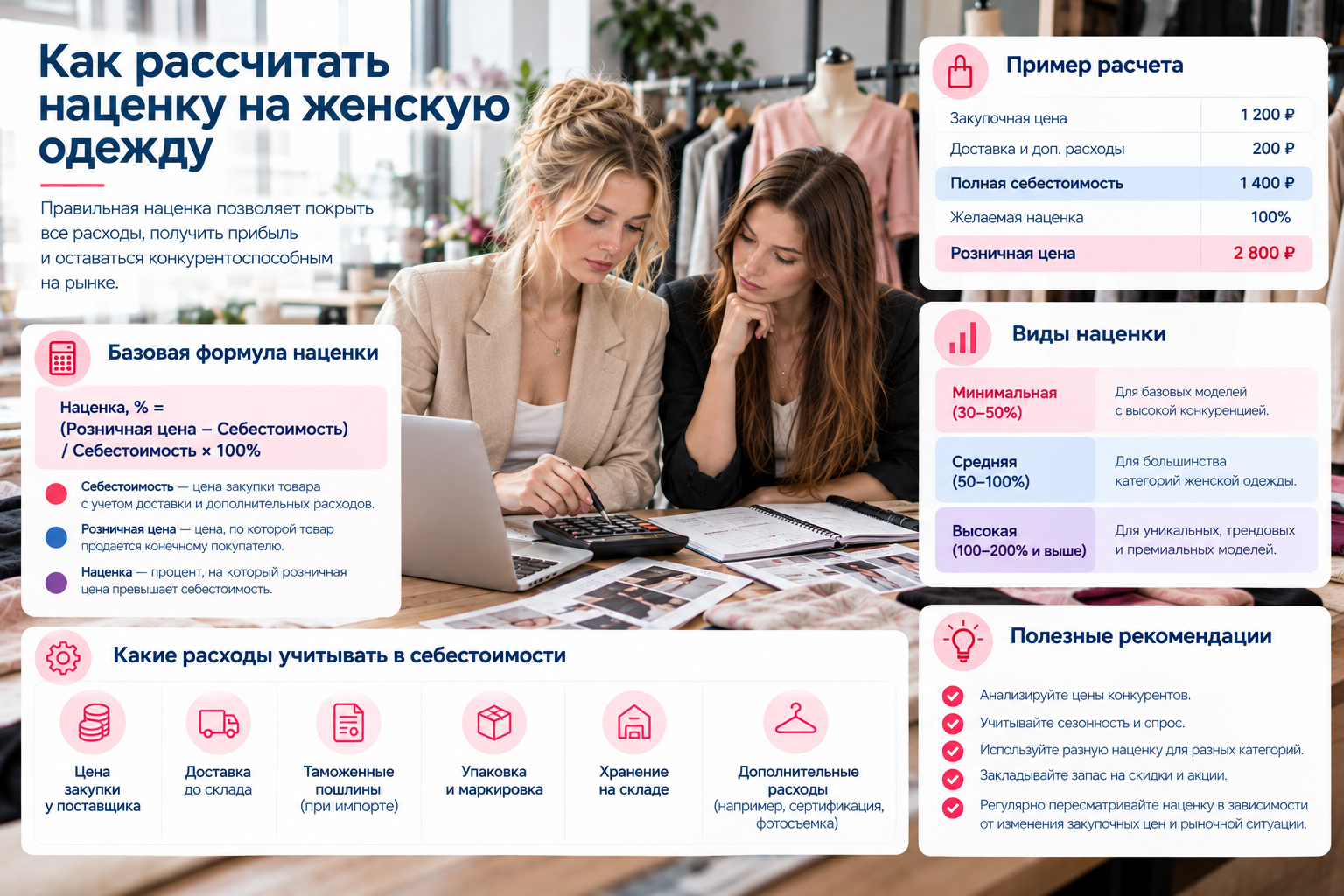 Как рассчитать наценку на женскую одежду