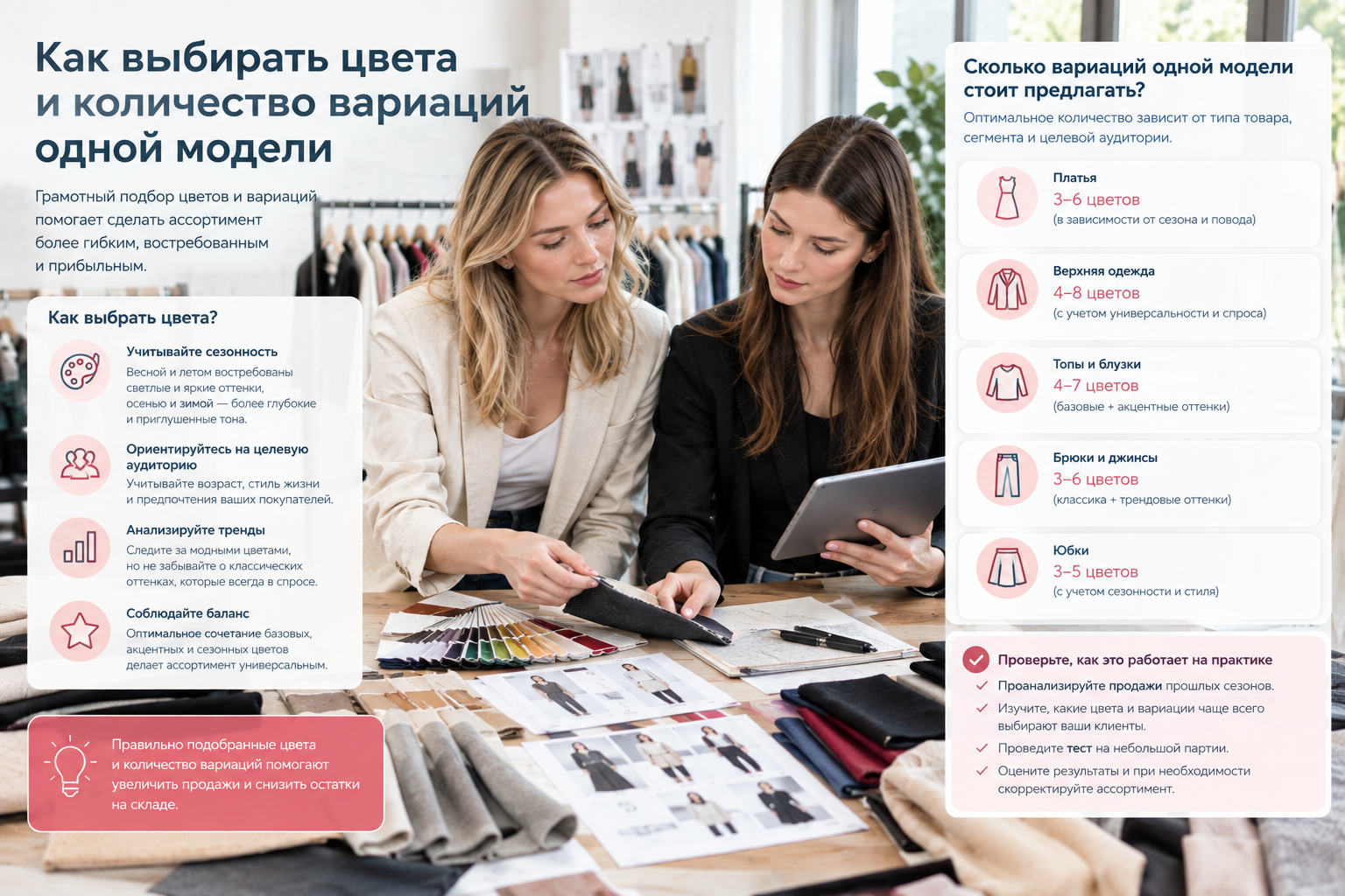 Как выбирать цвета и количество вариаций одной модели