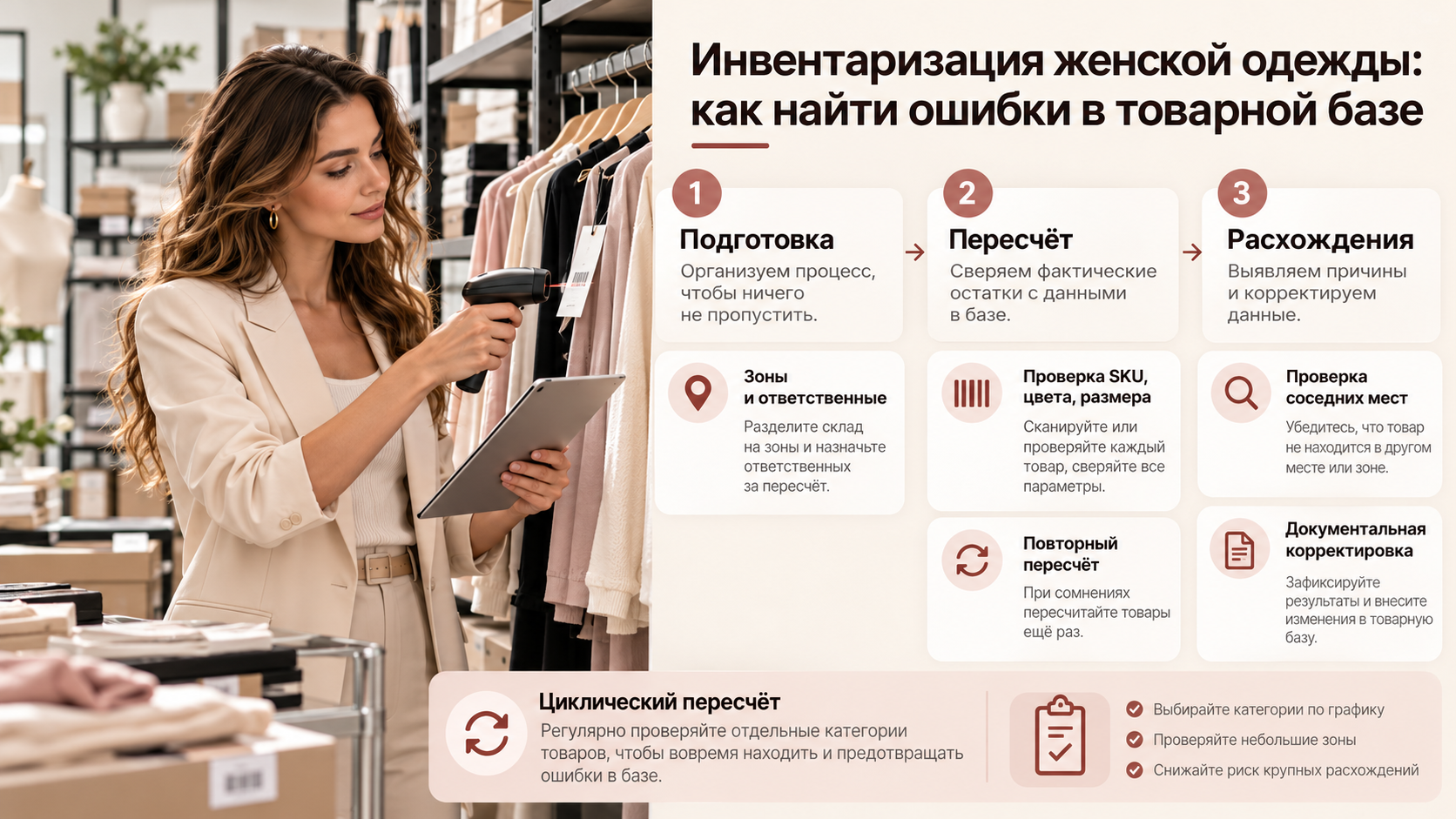 Инвентаризация женской одежды: как найти ошибки в товарной базе