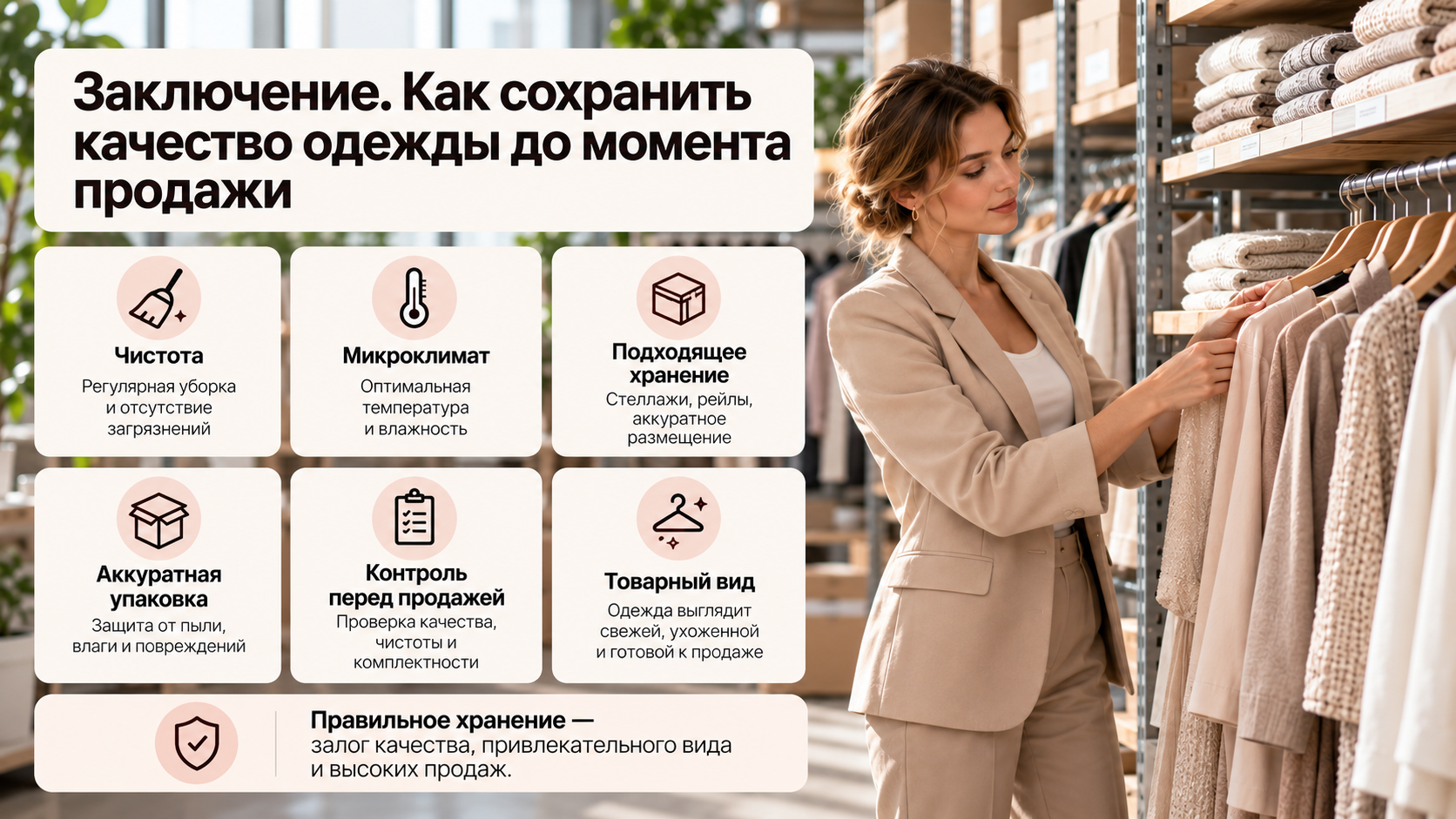 Заключение. Как сохранить качество одежды до момента продажи