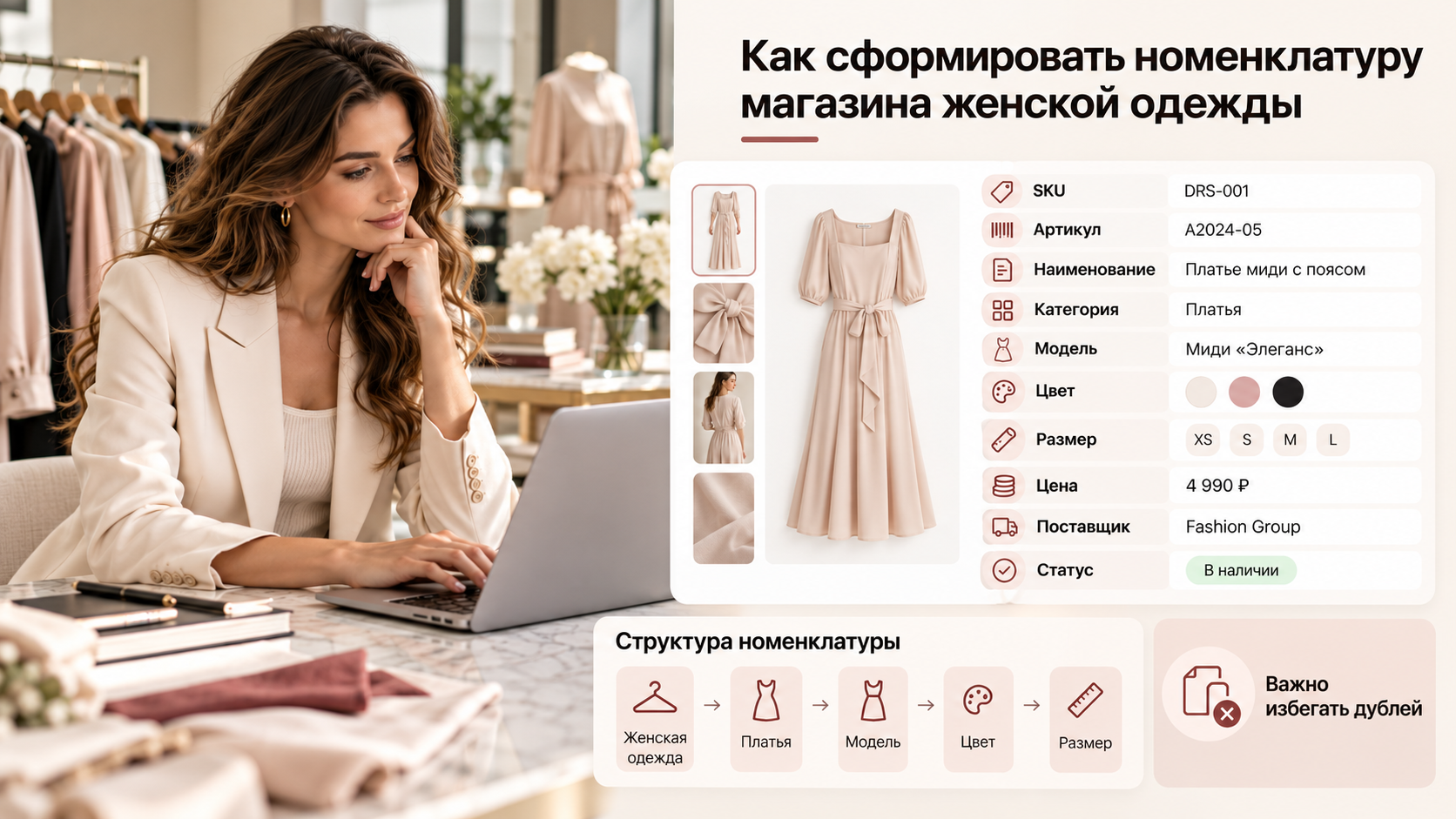 Как сформировать номенклатуру магазина женской одежды