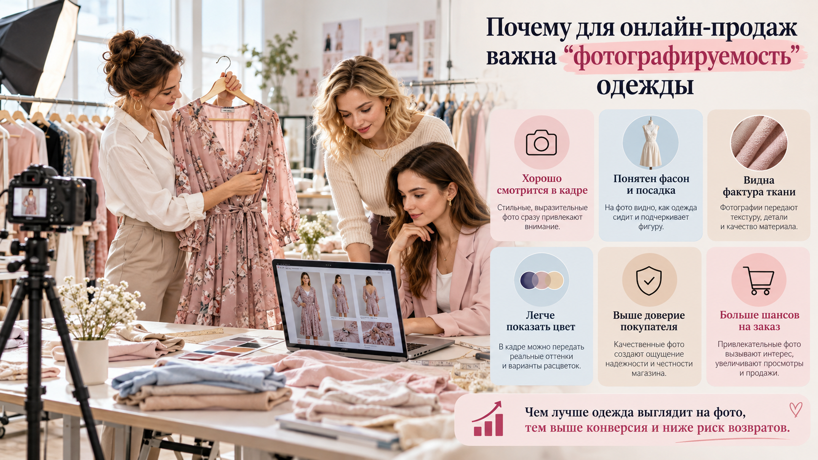 Почему для онлайн-продаж важна «фотографируемость» одежды