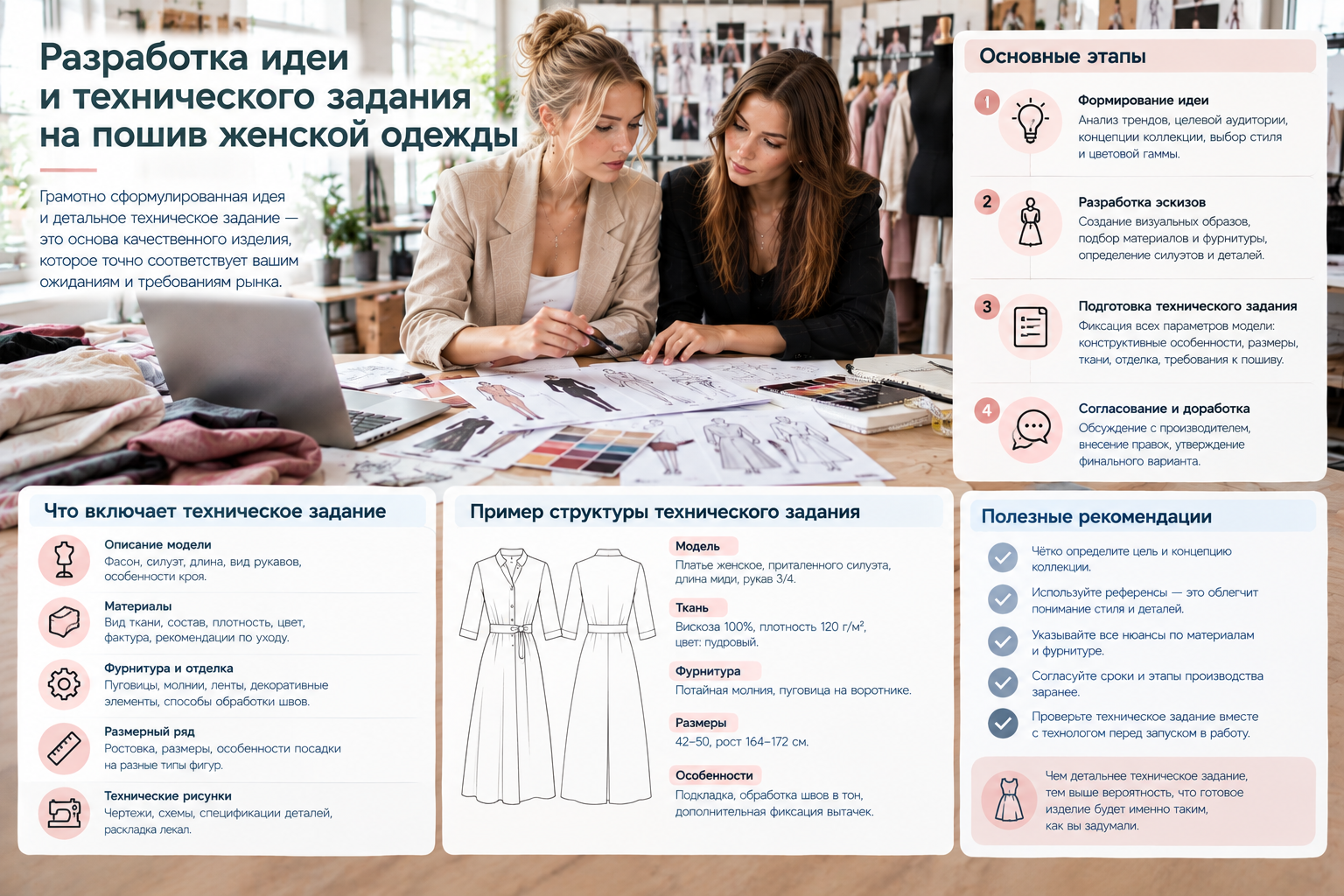 Разработка идеи и технического задания на пошив женской одежды