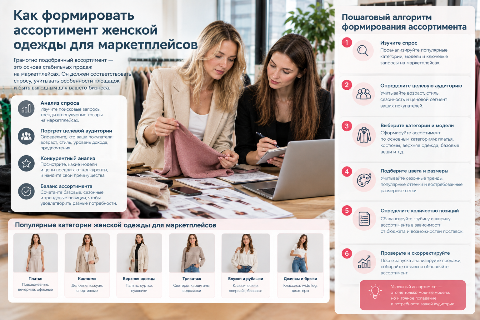Как формировать ассортимент женской одежды для маркетплейсов