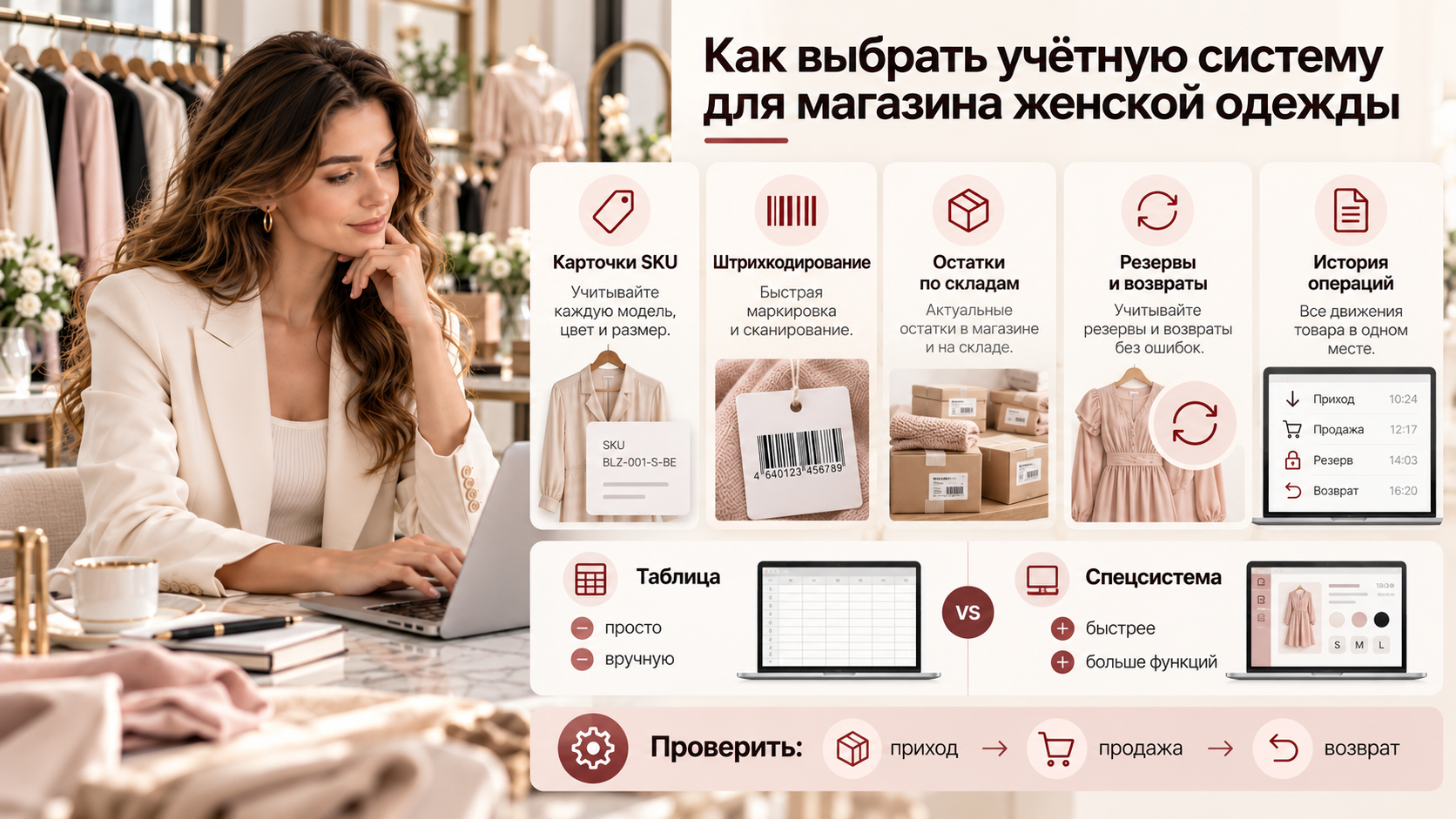 Как выбрать учётную систему для магазина женской одежды