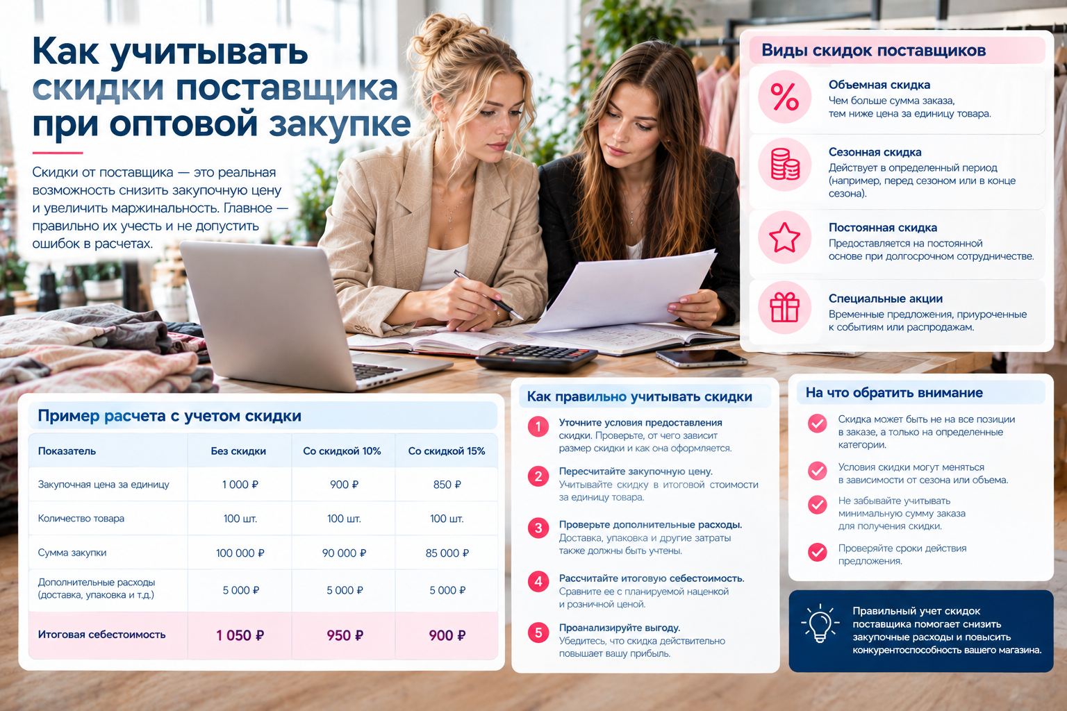 Как учитывать скидки поставщика при оптовой закупке