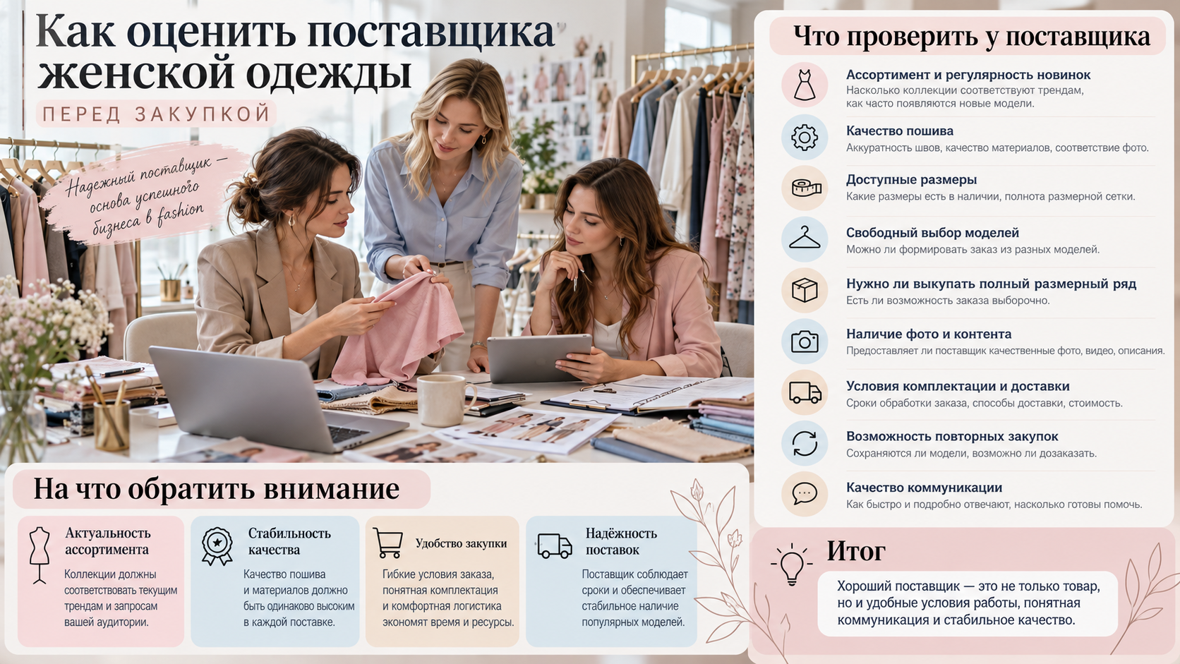 Как оценить поставщика женской одежды перед закупкой
