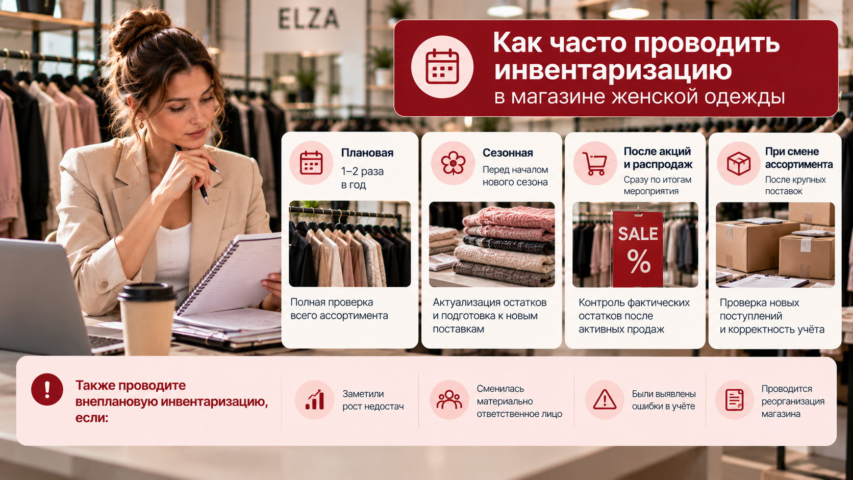 Как часто проводить инвентаризацию в магазине женской одежды