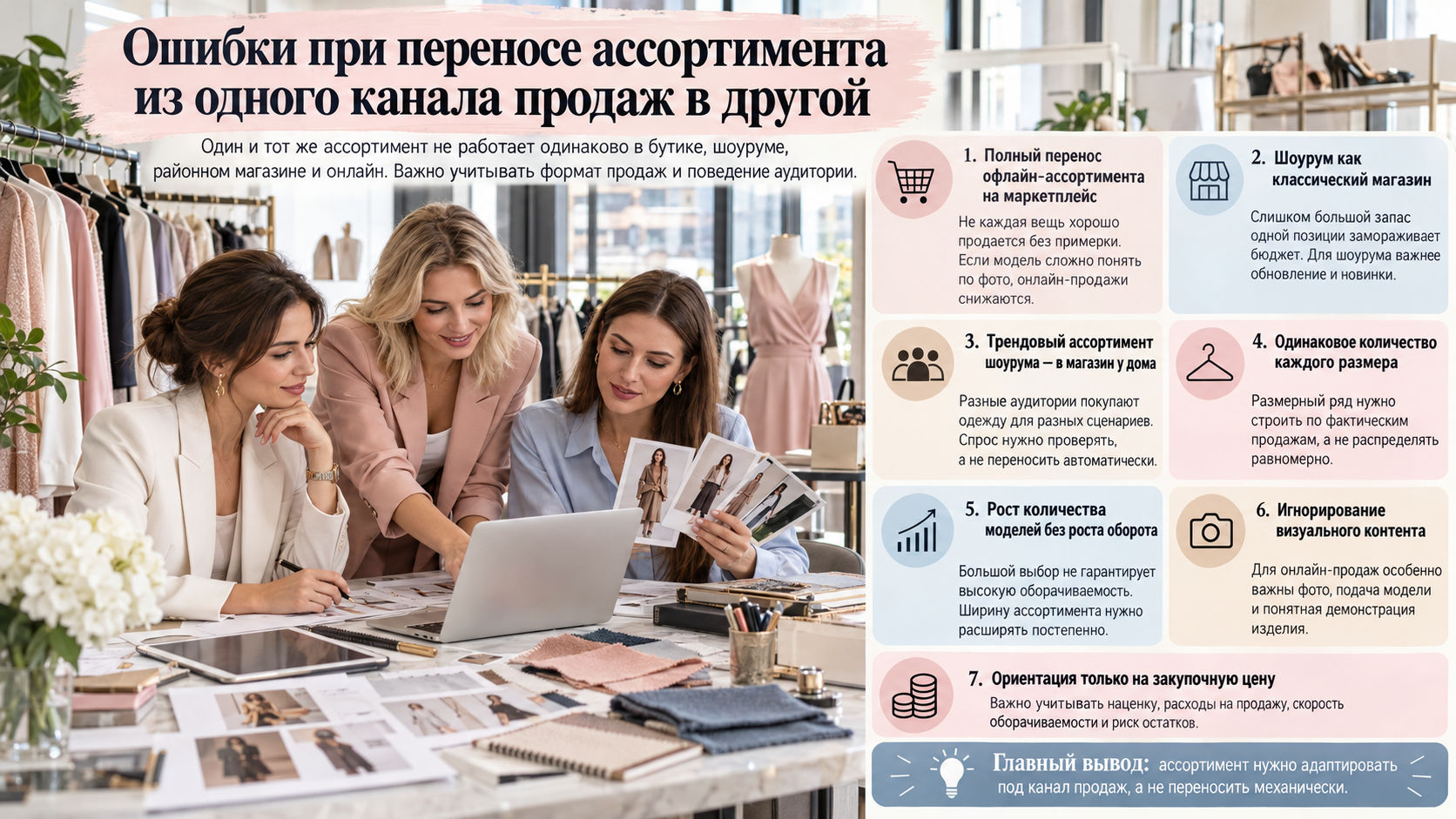 Ошибки при переносе ассортимента из одного канала продаж в другой