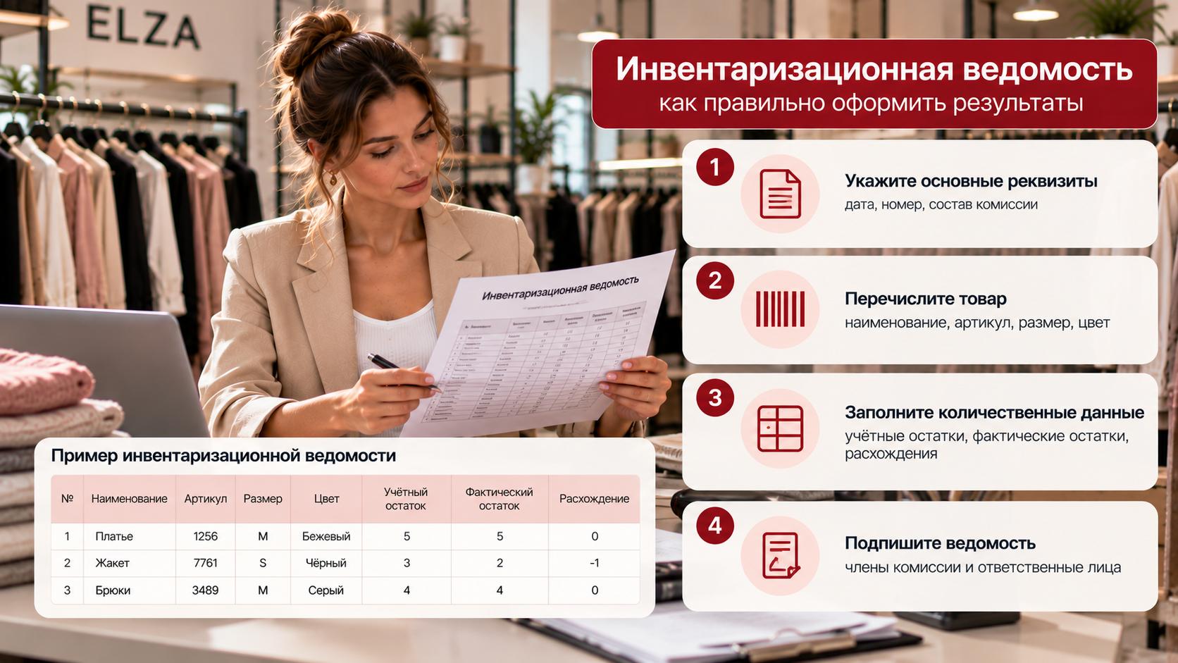 Инвентаризационная ведомость: как правильно оформить результаты