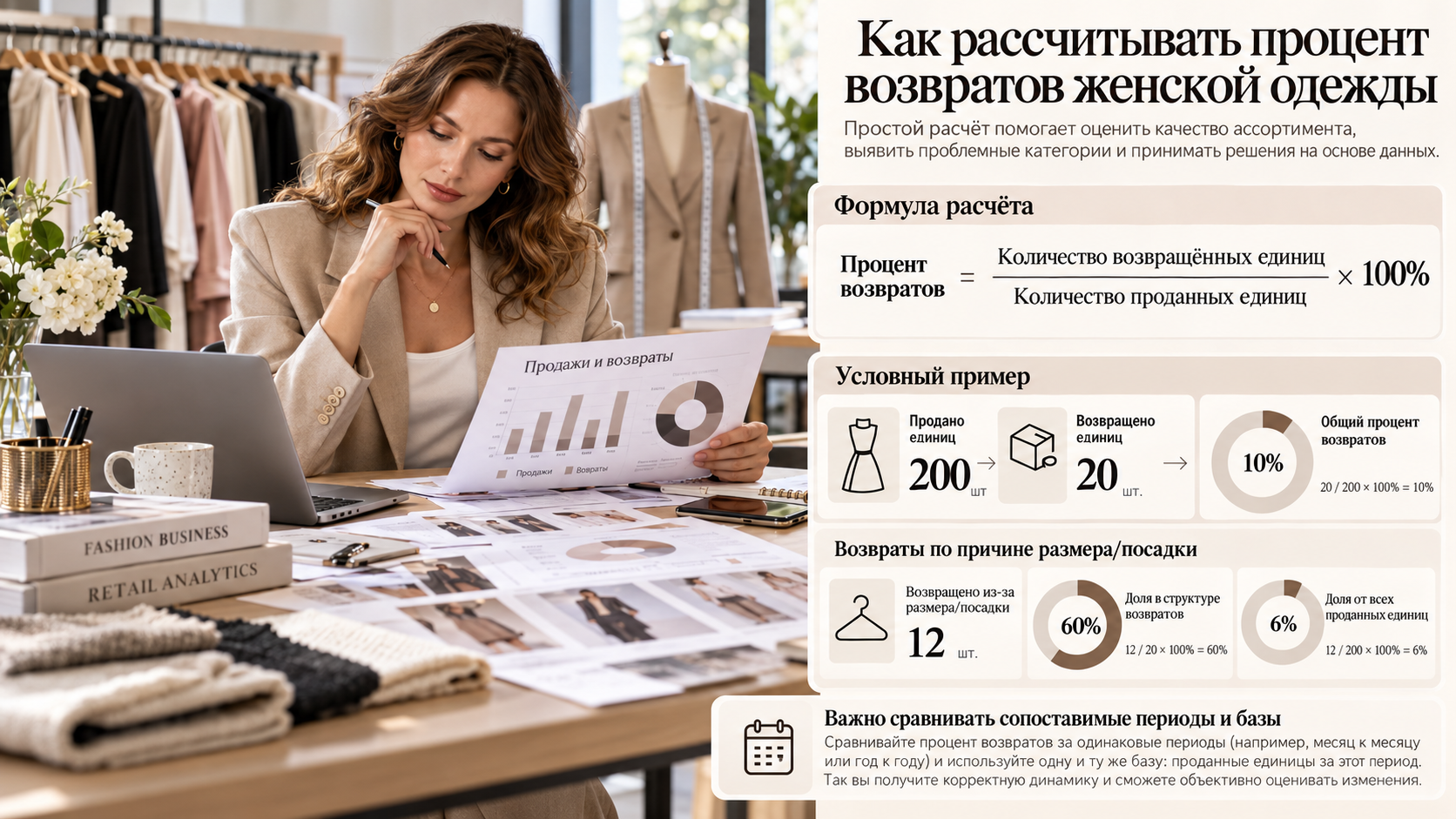 Как рассчитывать процент возвратов женской одежды