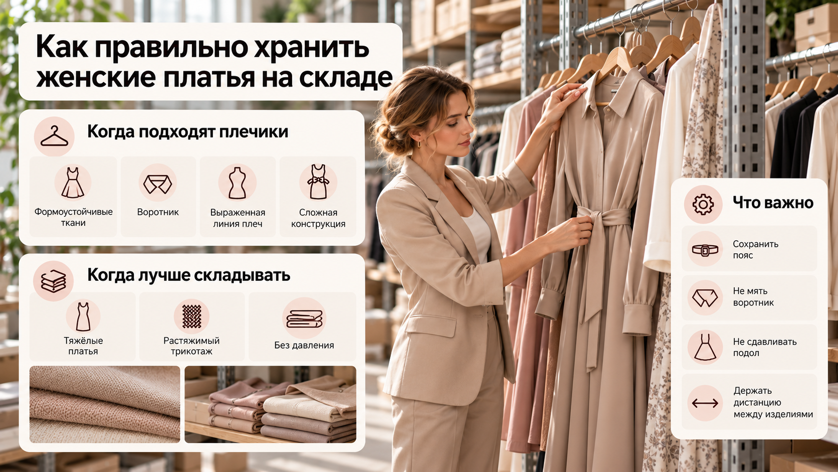 Как правильно хранить женские платья на складе
