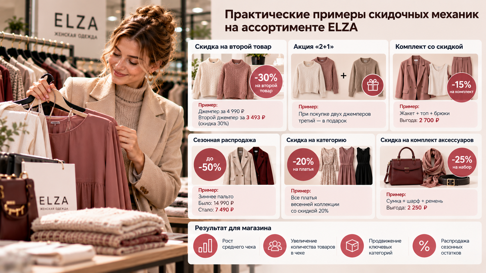 Практические примеры скидочных механик на ассортименте ELZA