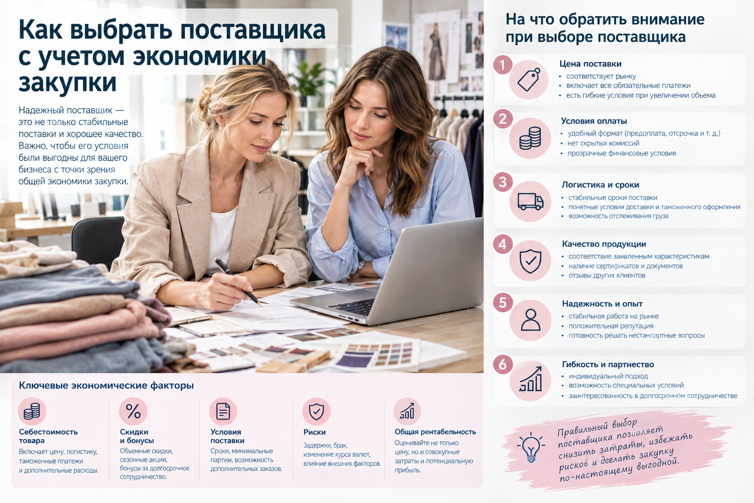 Как выбрать поставщика с учетом экономики закупки