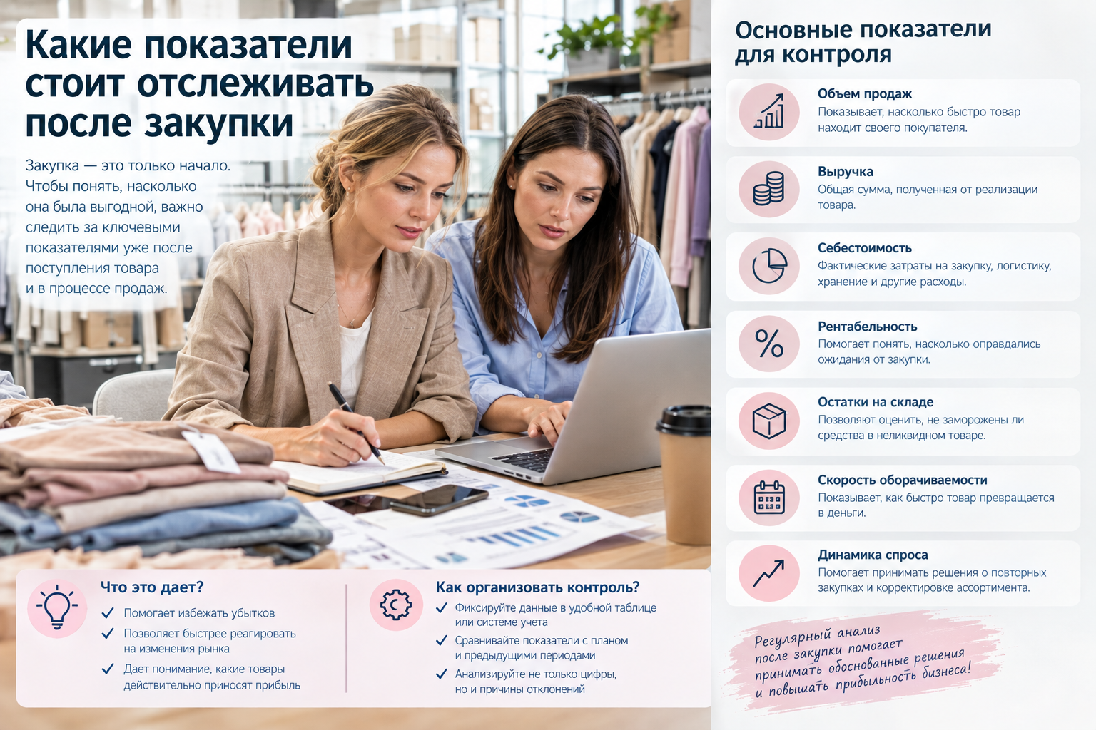 Какие показатели стоит отслеживать после закупки