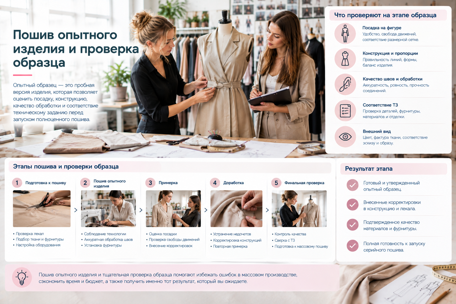 Пошив опытного изделия и проверка образца